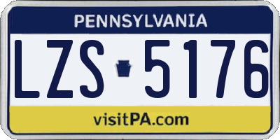 PA license plate LZS5176