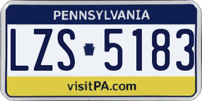 PA license plate LZS5183