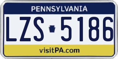 PA license plate LZS5186