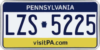 PA license plate LZS5225