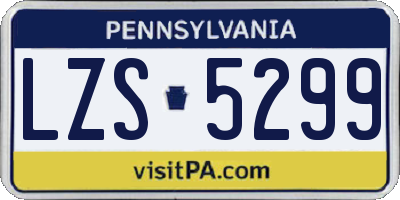 PA license plate LZS5299