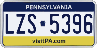 PA license plate LZS5396