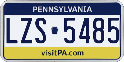 PA license plate LZS5485