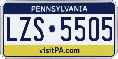 PA license plate LZS5505