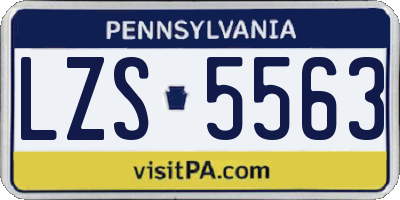 PA license plate LZS5563