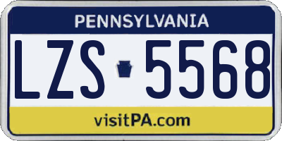 PA license plate LZS5568
