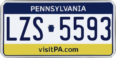 PA license plate LZS5593