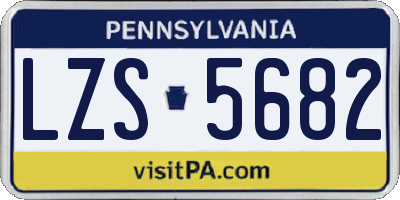 PA license plate LZS5682