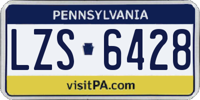 PA license plate LZS6428
