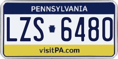 PA license plate LZS6480