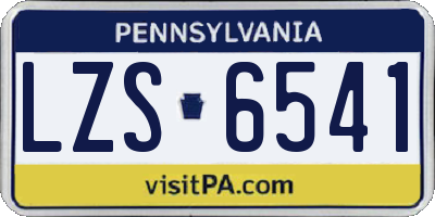 PA license plate LZS6541