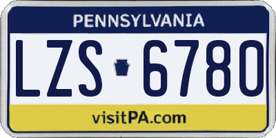 PA license plate LZS6780