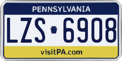 PA license plate LZS6908