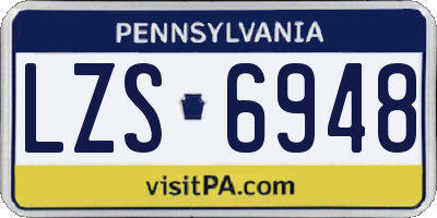 PA license plate LZS6948