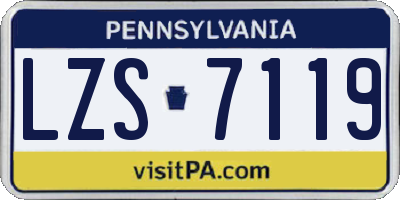 PA license plate LZS7119