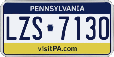 PA license plate LZS7130