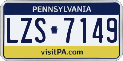 PA license plate LZS7149