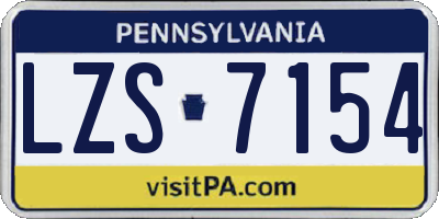 PA license plate LZS7154