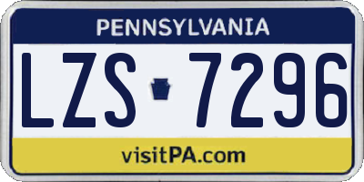 PA license plate LZS7296