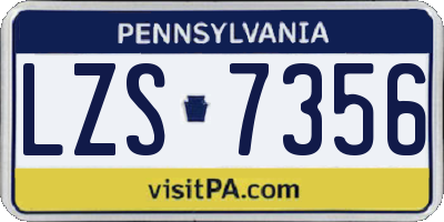PA license plate LZS7356