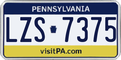 PA license plate LZS7375