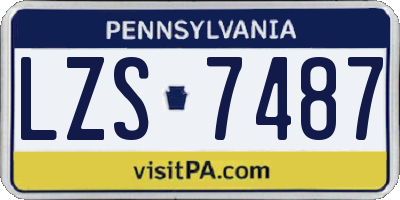 PA license plate LZS7487