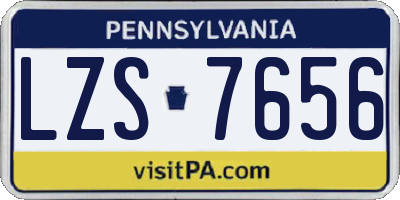 PA license plate LZS7656