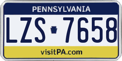 PA license plate LZS7658