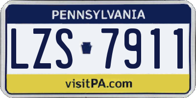 PA license plate LZS7911
