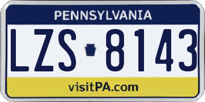 PA license plate LZS8143