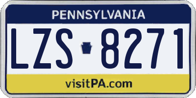 PA license plate LZS8271