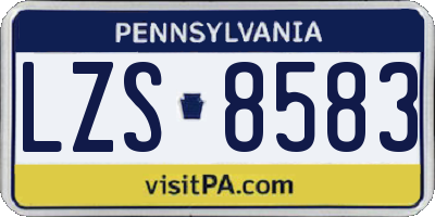 PA license plate LZS8583