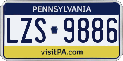 PA license plate LZS9886