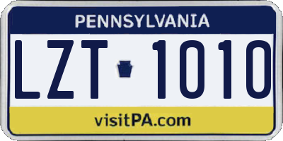 PA license plate LZT1010