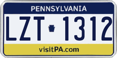 PA license plate LZT1312
