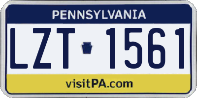 PA license plate LZT1561