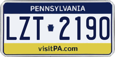 PA license plate LZT2190