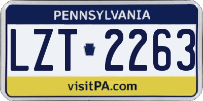 PA license plate LZT2263