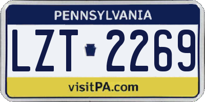 PA license plate LZT2269