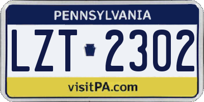 PA license plate LZT2302