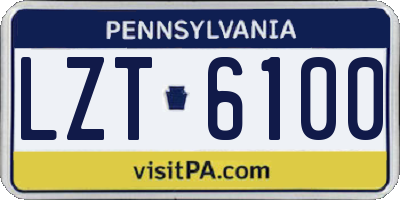 PA license plate LZT6100