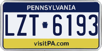 PA license plate LZT6193