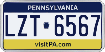 PA license plate LZT6567