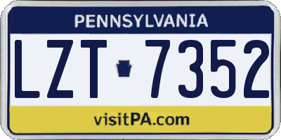 PA license plate LZT7352