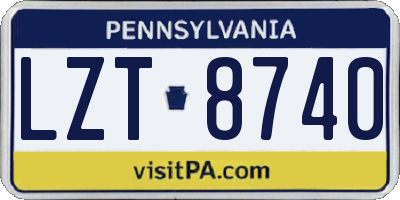 PA license plate LZT8740