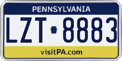 PA license plate LZT8883