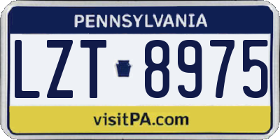 PA license plate LZT8975