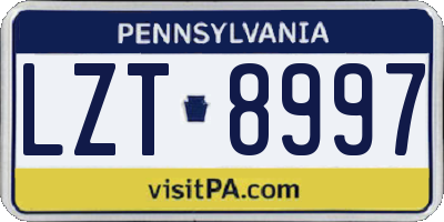 PA license plate LZT8997