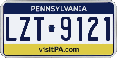 PA license plate LZT9121