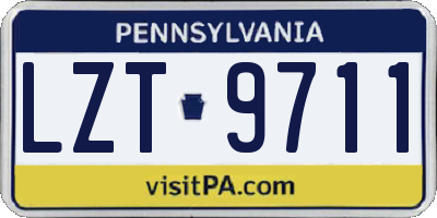 PA license plate LZT9711